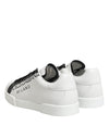Dolce & Gabbana Black White Leather Portofino Sneaker Shoes