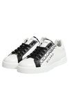 Dolce & Gabbana Black White Leather Portofino Sneaker Shoes