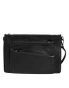Dolce & Gabbana Black Palmellato Leather Logo Plaque Shoulder Borse Bag