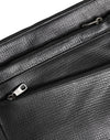 Dolce & Gabbana Black Palmellato Leather Logo Plaque Shoulder Borse Bag