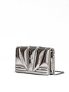 Ferrari Metal Silver GT patent leather bag with chain