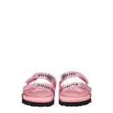 Palm Angels Pink Leather Slippers Sandals