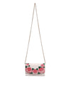 Dolce & Gabbana White Floral Leather Wallet Crossbody Gold Chain Bag