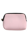 Dolce & Gabbana Pink Solid Nylon DG Logo Print Clutch Zip Borse Pouch Bag