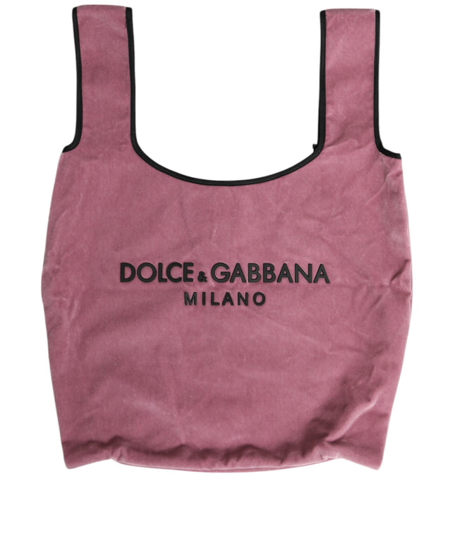 Dolce & Gabbana Pink Cotton Velvet DG MILANO Shoulder Shopping Borse Bag