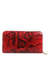 Dolce & Gabbana Red Exotic Leather Zip Around Continental Clutch Wallet