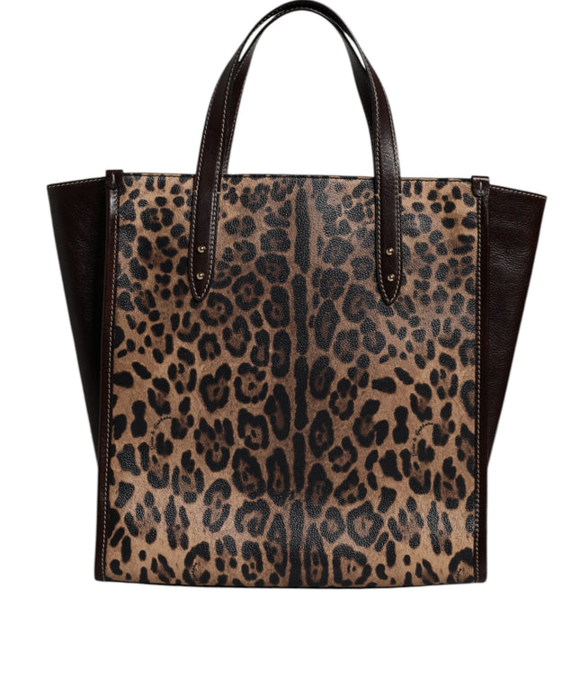 Dolce & Gabbana Multicolor Leopard Shopping Tote Shoulder WomenBorse Bag