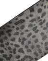 Dolce & Gabbana Black Gray Leopard Leather Zip Around Continental Wallet