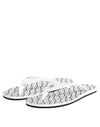 Dolce & Gabbana Black White Logo Beachwear Flats Slipper Shoes