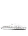 Dolce & Gabbana Black White Logo Beachwear Flats Slipper Shoes