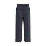 Brunello Cucinelli Gray Fleece Wool Casual Pants