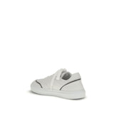 Brunello Cucinelli White Calf Leather Bos Taurus Low Top Sneakers