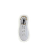Dolce & Gabbana White Calf Leather Bos Taurus Low Top Sneakers