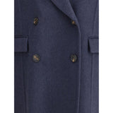 Brunello Cucinelli Blue Cashmere Coat