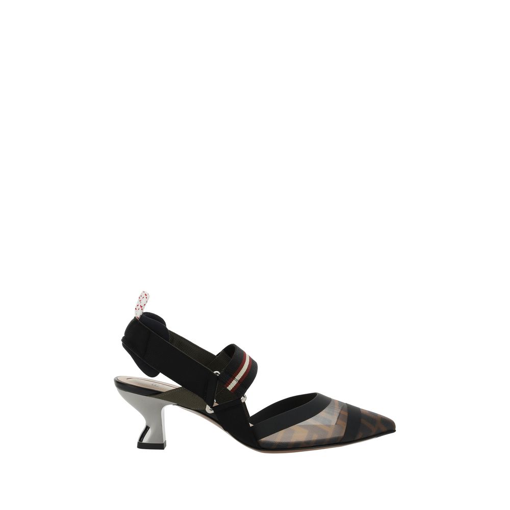 Fendi Multicolor Polyamide Mid Heel Pumps