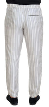 Dolce & Gabbana White Stripes Silk Lounge Trouser Pants