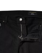Dolce & Gabbana Black Tattered White Lining Skinny Denim Jeans