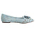 Dolce & Gabbana Blue Lace Crystal Ballet Flats Loafers Shoes