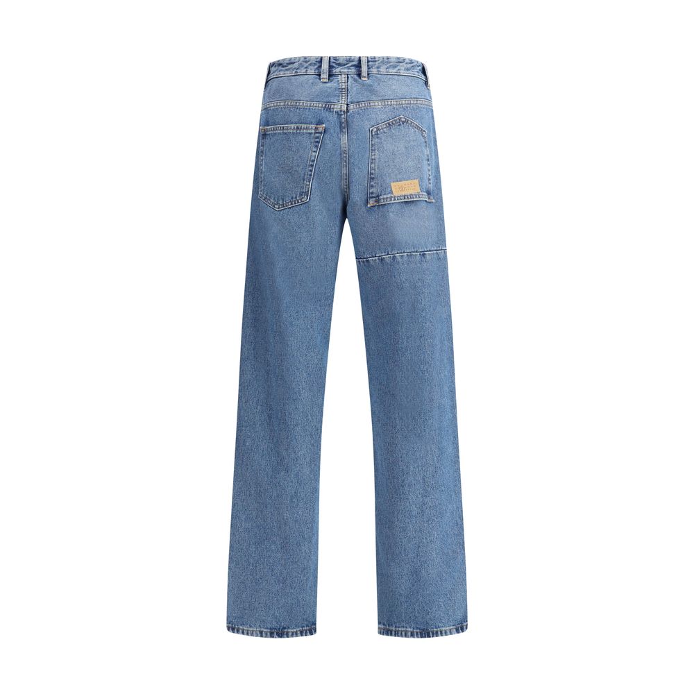 MM6 Blue Cotton Straight-Leg Jeans