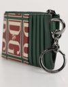 Dolce & Gabbana Green Calf Leather Logo Print Monogram Card Holder Wallet