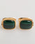 Dolce & Gabbana Gold Malachite Green Stone Square Men's Accessory Cufflink