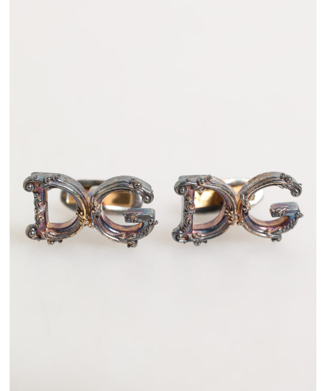 Dolce & Gabbana Gold Tone 925 Sterling Silver DG Logo Accessory Cufflink