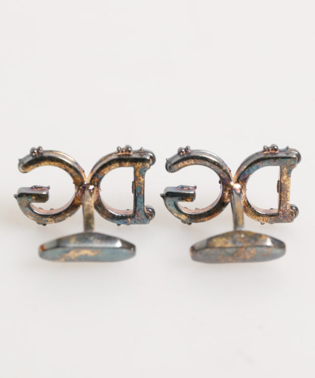 Dolce & Gabbana Gold Tone 925 Sterling Silver DG Logo Accessory Cufflink