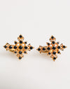 Dolce & Gabbana Gold Tone Brass Cross Crystal Men Accessory Cufflink