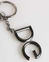 Dolce & Gabbana Silver Brass DG Logo Metal Keychain Holder Men Keyring