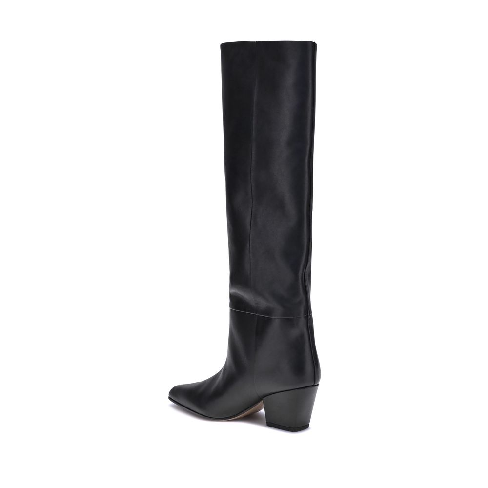 Paris Texas Black Calf Leather Bos Taurus Boots