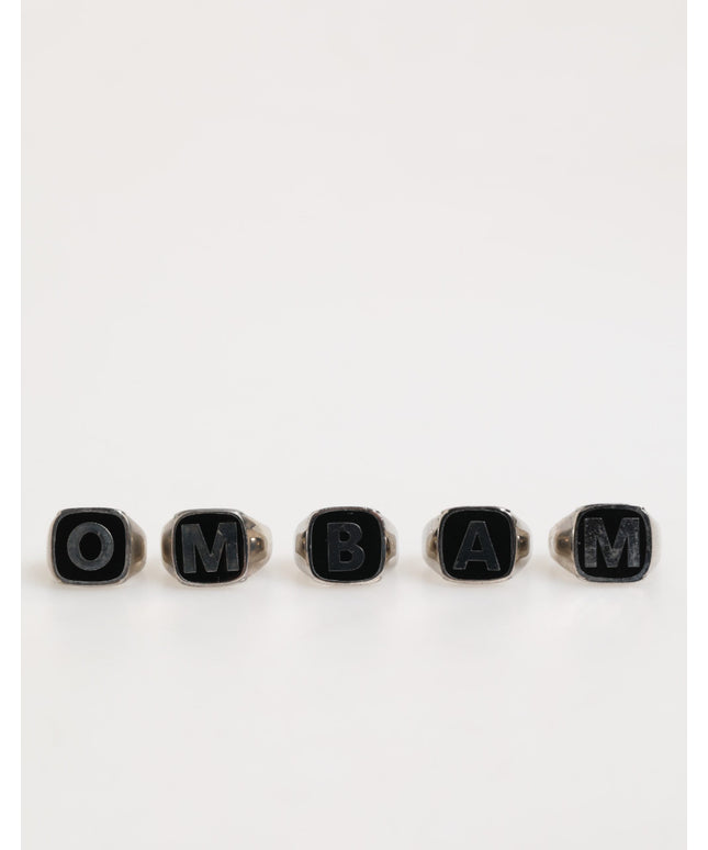 Dolce & Gabbana Silver Tone Brass Lettering Set 5 Pieces Adjustable Ring