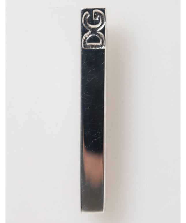 Dolce & Gabbana Silver Tone Brass Logo Branded Men Accessory Tie Clip Bar
