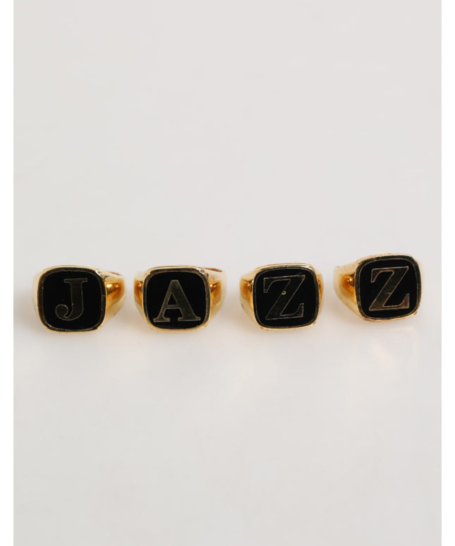 Dolce & Gabbana Gold Tone Brass JAZZ Letter Set 4 Pieces Adjustable Ring
