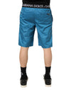 Dolce & Gabbana Blue Logo Waistband Beachwear Shorts Swimwear