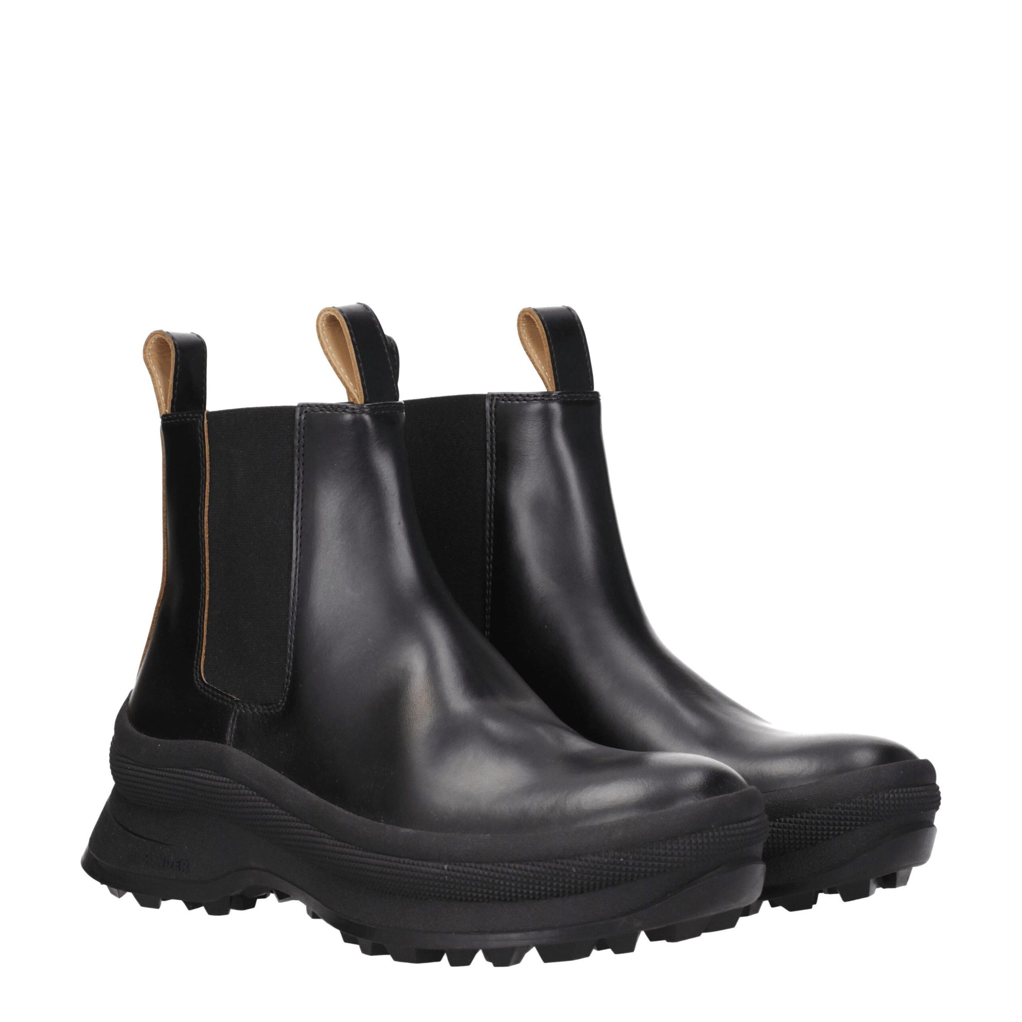 Jil Sander Black Leather Ankle Boots