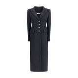 Alessandra Rich Black Fleece Wool Coat