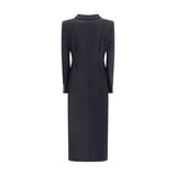 Alessandra Rich Black Fleece Wool Coat