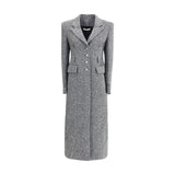 Alessandra Rich Gray Fleece Wool Coat