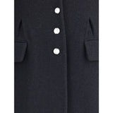 Alessandra Rich Black Fleece Wool Coat