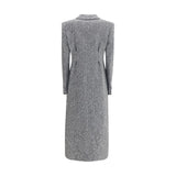 Alessandra Rich Gray Fleece Wool Coat