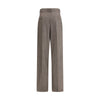 Saint Laurent Wool Herringbone pattern wide leg Pants