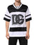 Dolce & Gabbana White Black Polyester DG Logo Mesh Jersey T-shirt