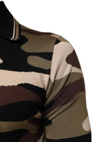 Dolce & Gabbana Camouflage Brown Silk MilitaryPolo T-shirt