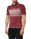 Dolce & Gabbana Cotton Burgundy Striped DG Logo PoloT-shirt