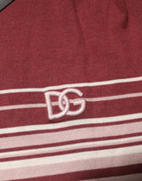 Dolce & Gabbana Cotton Burgundy Striped DG Logo Polo  T-shirt