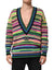 Dolce & Gabbana Multicolor DG Logo V-Neck Knit Pullover Sweater