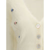 Alessandra Rich Mohair Cardigan with embroidery
