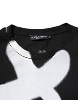 Dolce & Gabbana Black Cotton DG Logo Graffiti Short Sleeve T-shirt
