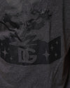 Dolce & Gabbana Black Charcoal DG Logo V-Neck Men T-shirt