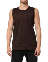 Dolce & Gabbana Brown Cotton Sleeveless Underwear Men Tank Top